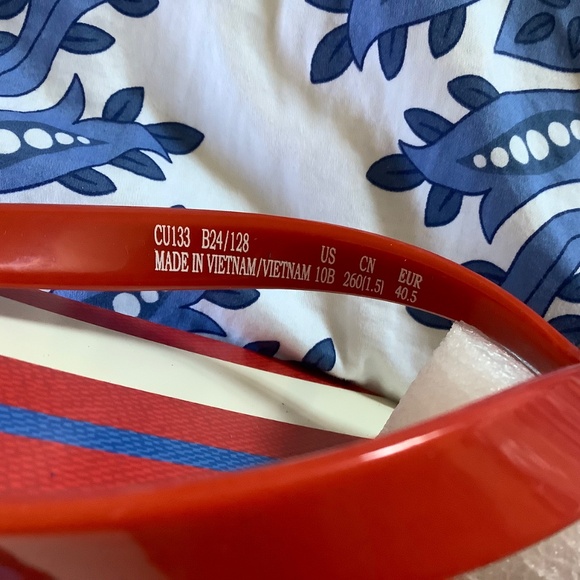 Coach Zayn Flip Flops Red White and Blue Stripes SZ 8 - Picture 12 of 15